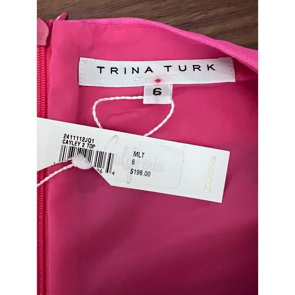 Trina Turk Cayley 2 Top Size 6 Metallic Geometric Print Sleeveless NWT - Picture 5 of 7